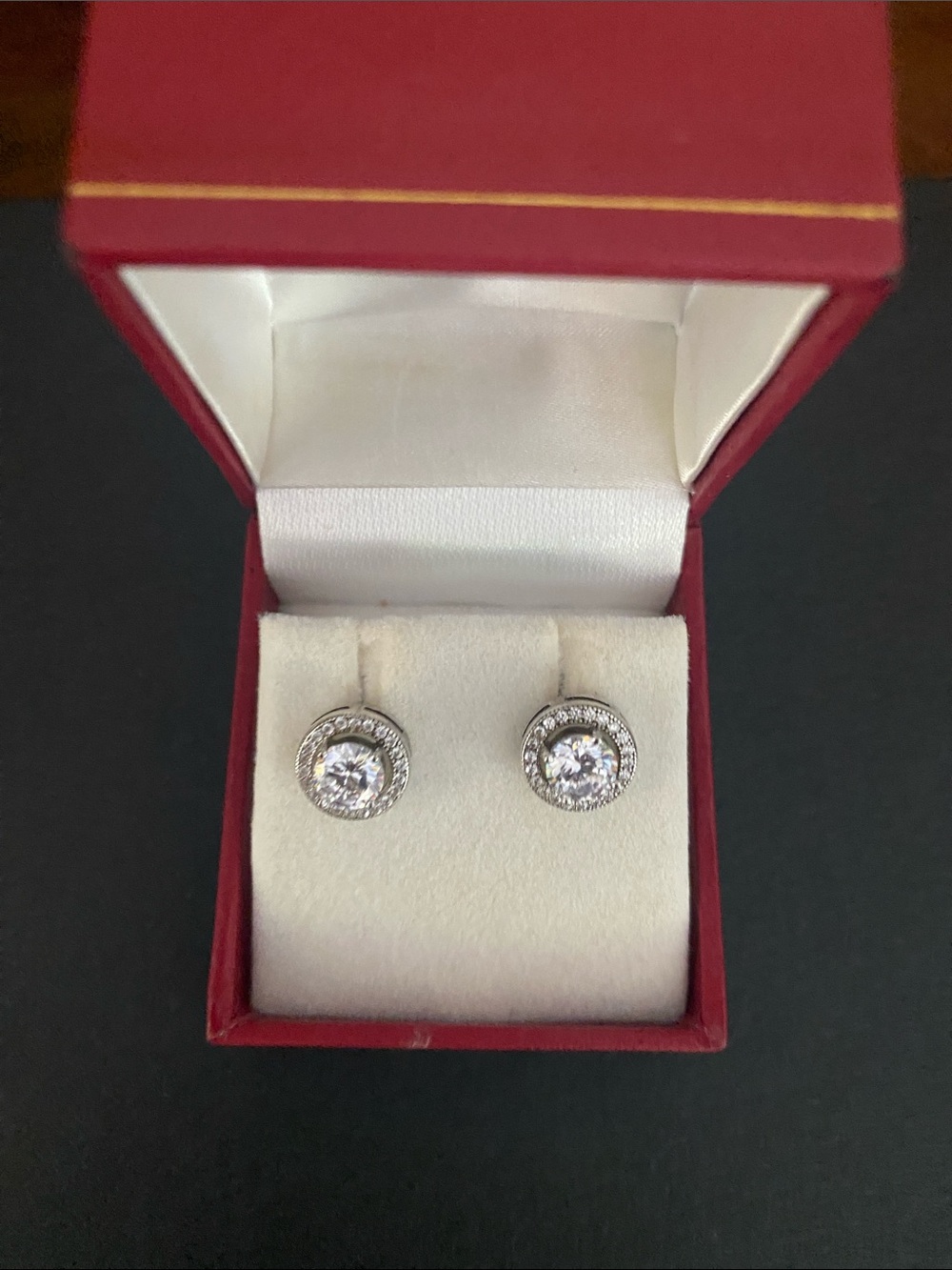 Sterling Silver 925 White CZ Halo Stud Earrings - Classic Sparkle
